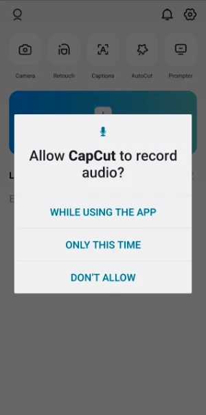 Audio permissions in capcut